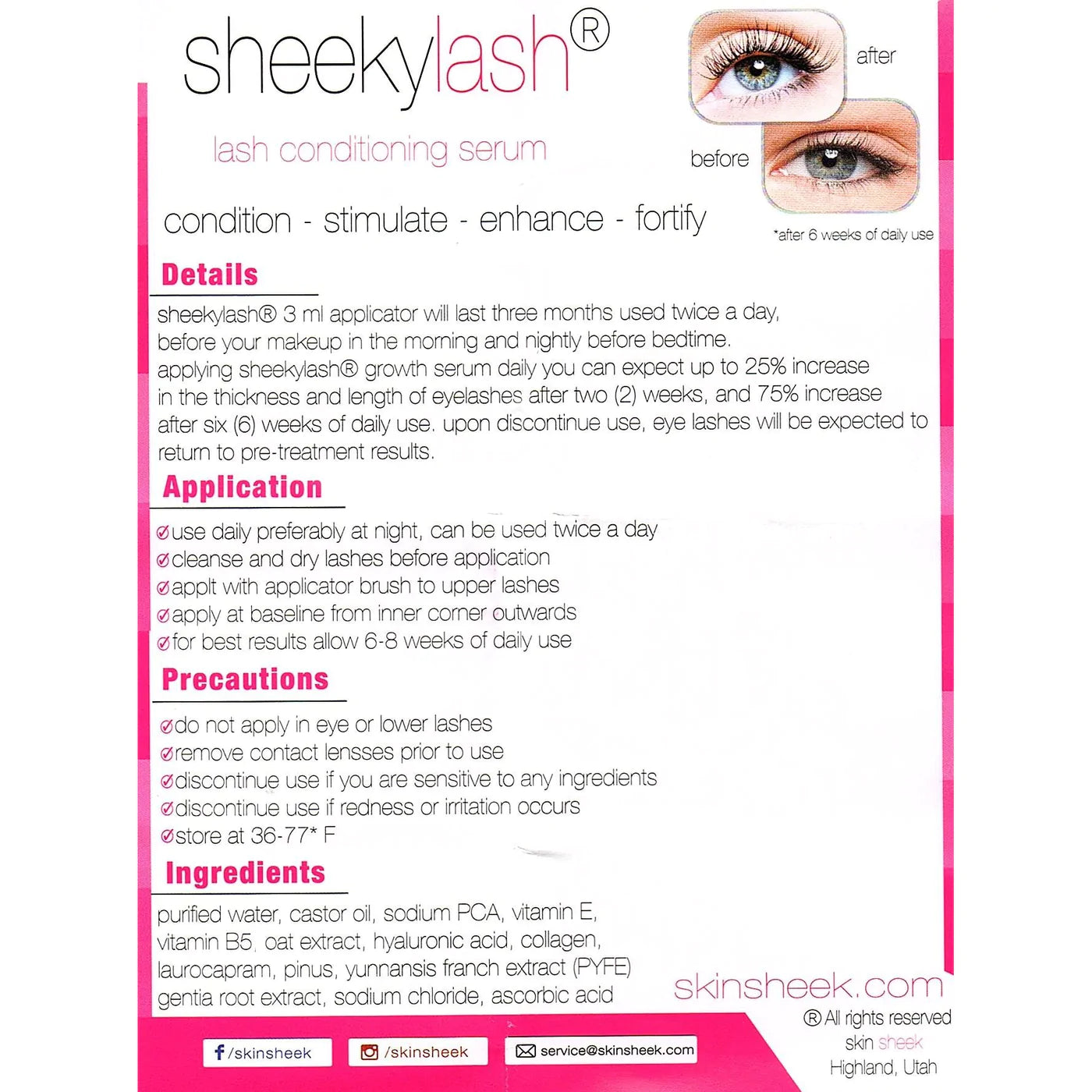 Skin Sheek Sheeky Lash™ Eye Lash Conditioning Serum